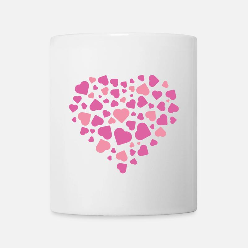 rosa Herz - Tasse - Weiß