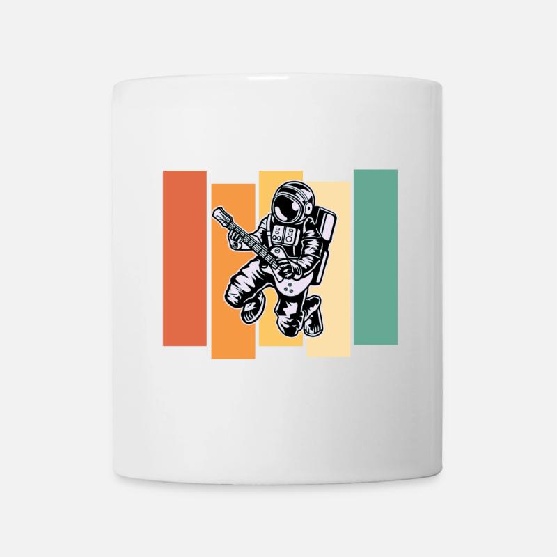 Cadeau rock and roll d'astronaute guitariste - Mug blanc - blanc