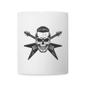 Rock Star Skull Electric Guitar Metal - Mug - white - Front