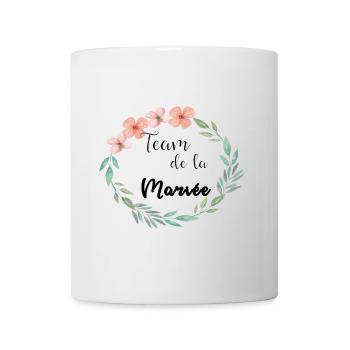 team of the floral flower leaves - Mug - white - Front