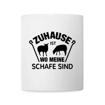 Zuhause wo meine Schafe Schaf Schäfer Geschenk Fun - Tasse - Weiß - Vorne