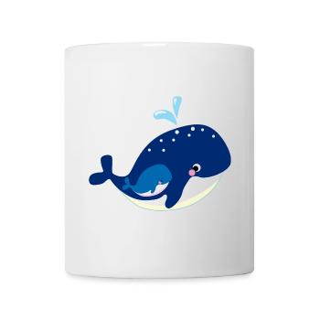 Small Whale with Mother Sea Motif - Mug - white - Front