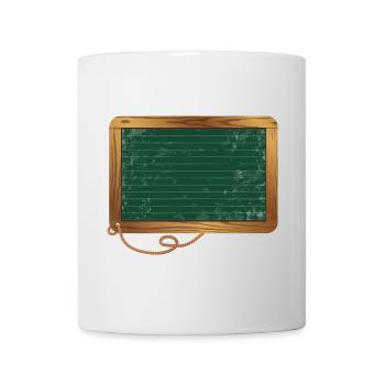 leere grüne Schiefertafel für eigene Beschriftung - Tasse - Weiß - Vorne