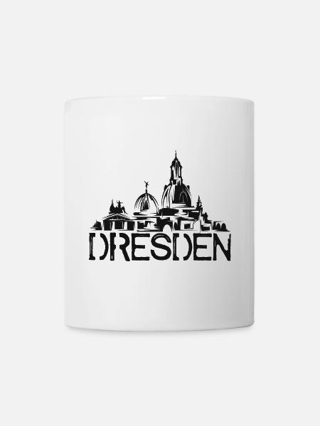 Dresden Stadt Frauenkirche Kunst Zeichnung Symbol - Tasse - Weiß