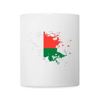 Le drapeau de Madagascar comme taches de peinture - Mug blanc - blanc - Devant