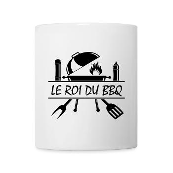 Le roi du BBQ, le roi du Barbecue, idée cadeau - Mug blanc - blanc - Devant