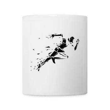 rennender Mann schwarz und weiß - Tasse - Weiß - Vorne