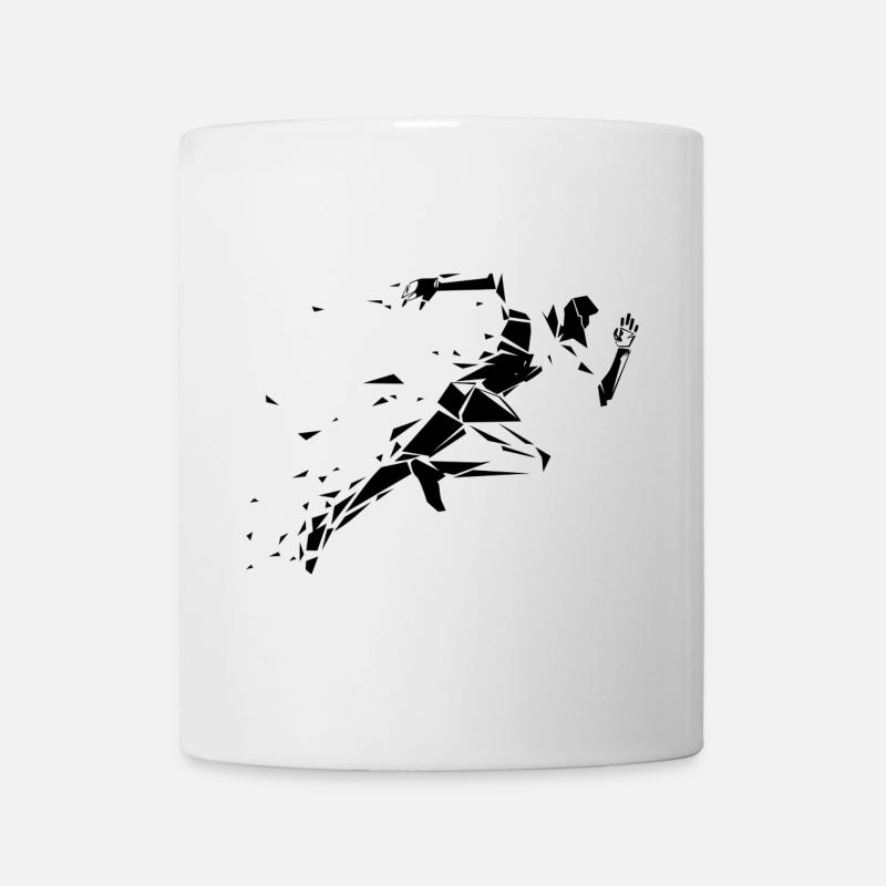 rennender Mann schwarz und weiß - Tasse - Weiß