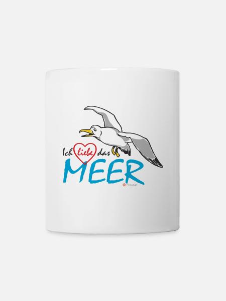 Möwe, Ich liebe das Meer - Tasse - Weiß