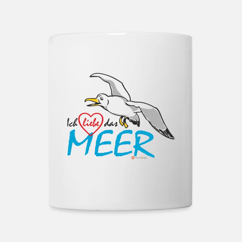 Möwe, Ich liebe das Meer - Tasse - Weiß