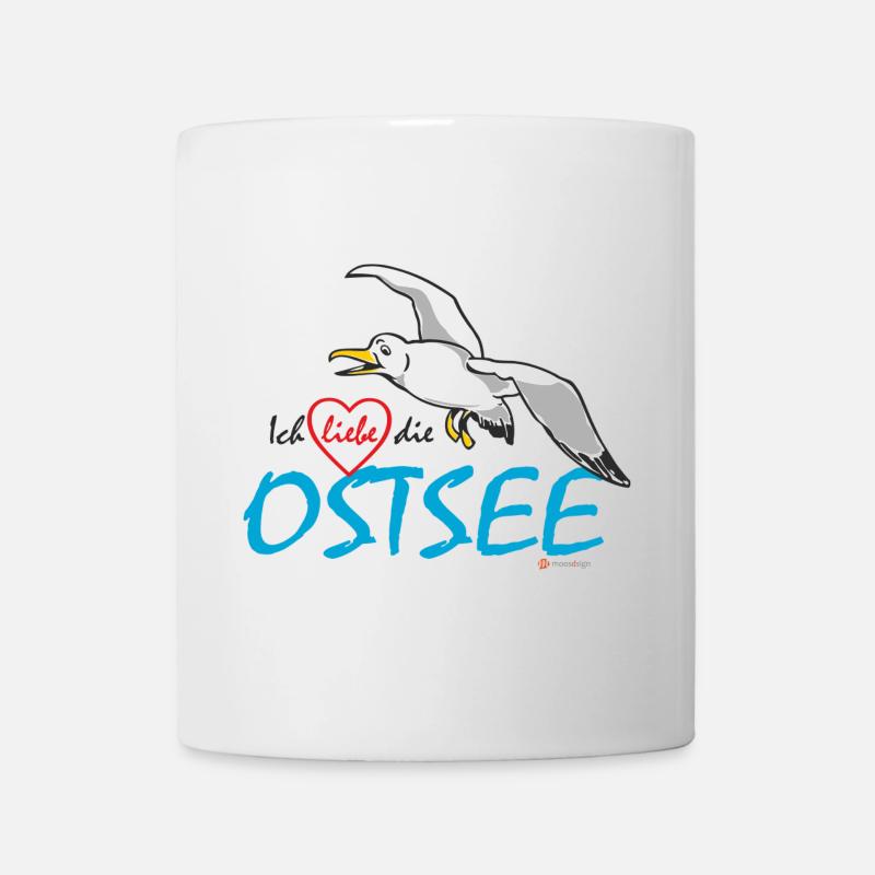 Möwe, Ich liebe die Ostsee - Tasse - Weiß