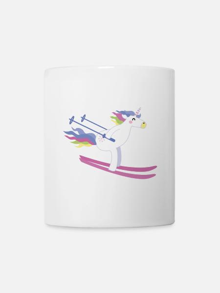 Licorne sur ski - Mug blanc - blanc