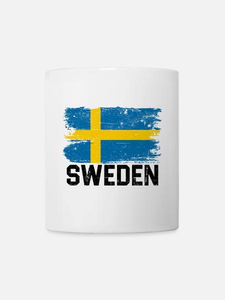 Schwedische Pinselflagge - Tasse - Weiß