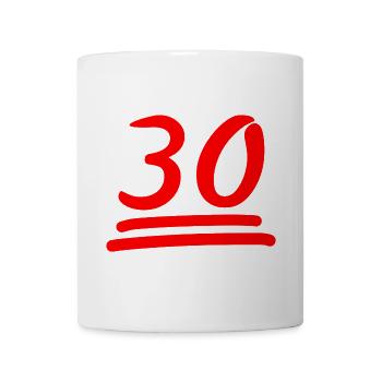 30- 30.Geburtstag-Runder Geburtstag - Tasse - Weiß - Vorne
