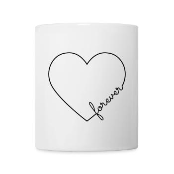 Cadre de ligne de coeur pour toujours - Mug blanc - blanc - Devant