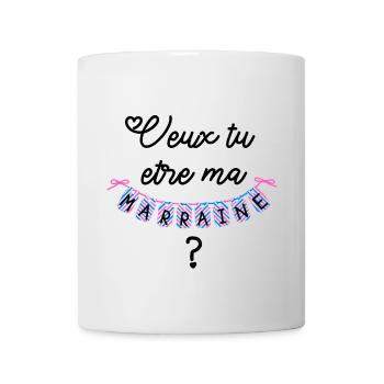 T shirt veux tu être ma marraine? - Mug blanc - blanc - Devant