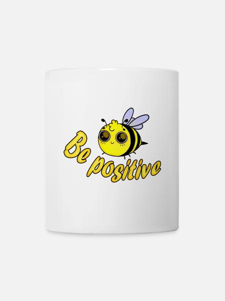 Biene positiv - Tasse - Weiß