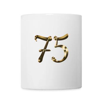 75 year anniversary 75 year gold 75th birthday - Mug - white - Front