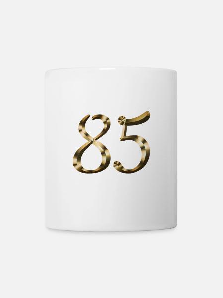 85 Jahre Jubiläum 85-jähriges Gold 85. Geburtstag - Kop/krus - hvid