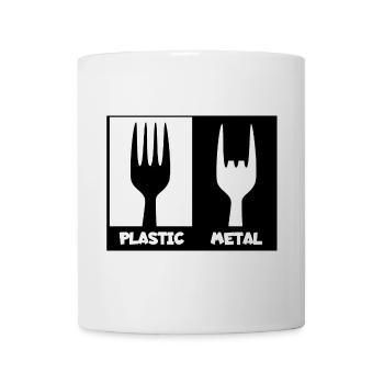 Plastique contre métal lourd. métal, roche dure # - Mug blanc - blanc - Devant