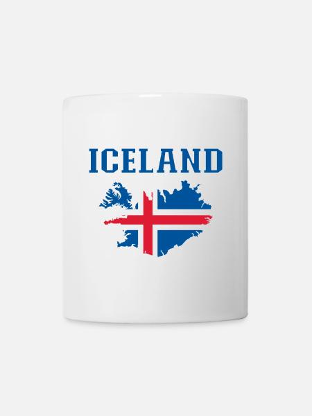 Carte du drapeau de l’Iceland - Mug blanc - blanc