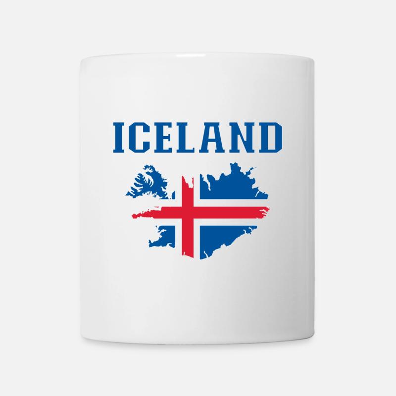 Carte du drapeau de l’Iceland - Mug blanc - blanc