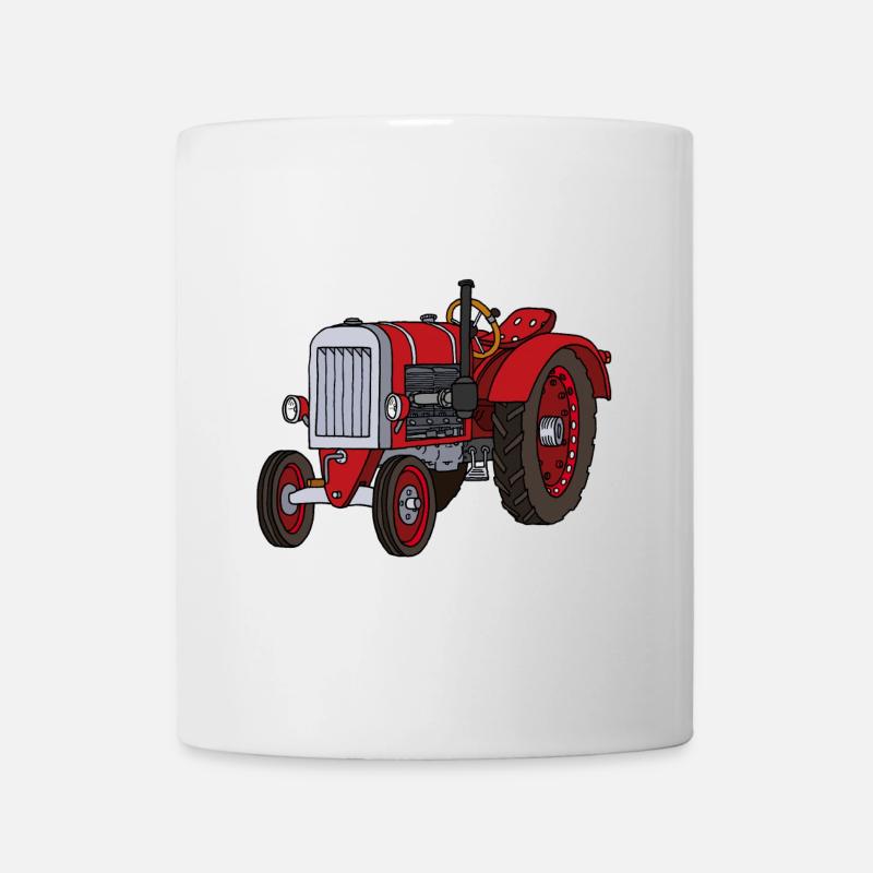 Roter Trecker - Tasse - Weiß