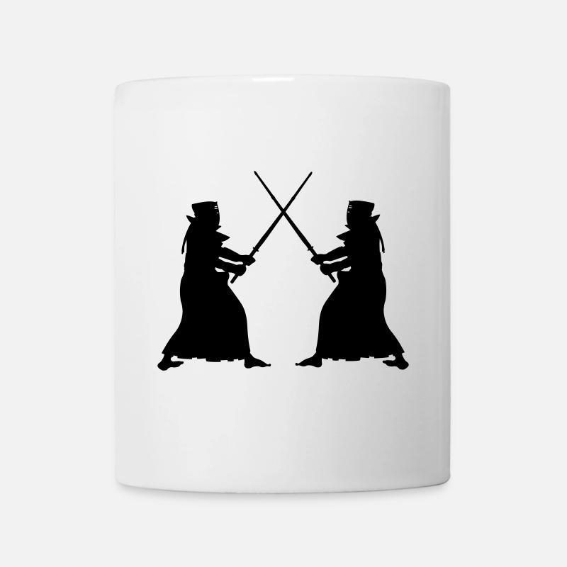 Kendo two Kendoka in fighting mode shadow figures - Mug - white