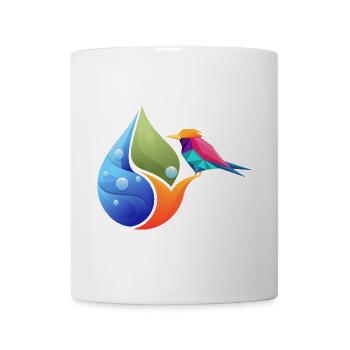 Feuille de couleurs géométrique du colibri - Mug blanc - blanc - Devant
