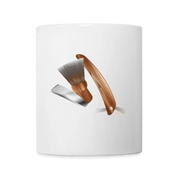 classic razor and shaving brush - Mug - white - Front