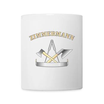 Zunftzeichen Zimmermann - Tasse - Weiß - Vorne
