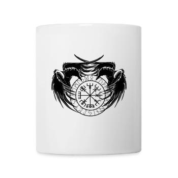 Nordic wolves in the runic circle - Mug - white - Front