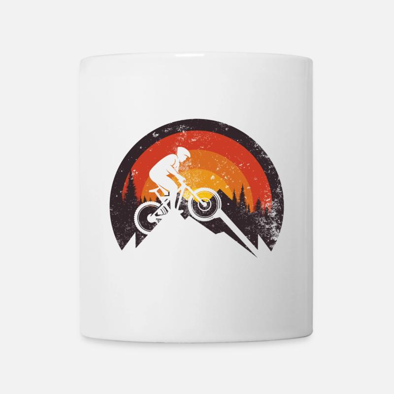 Sunset Ridge MTB Silhouette - Tasse - Weiß