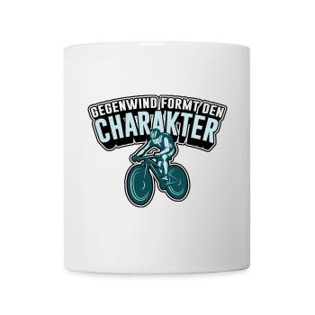 Gegenwind formt den Charakter - Tasse - Weiß - Vorne