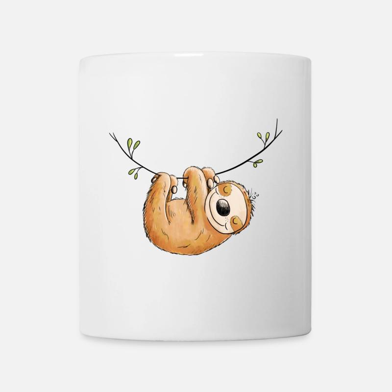 Sloth hangs out I Chilling animals I Lazy - Mug - white