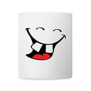 Big smile. Happy, smiling mouth, lips face. - Mug - white - Front