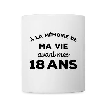 A la mémoire de ma vie avant mes 18 ans - Mug blanc - blanc - Devant