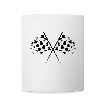 racing Flagge Symbol Illustration Zielflagge icon - Tasse - Weiß - Vorne