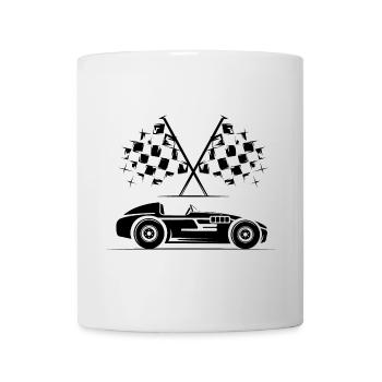 Voiture ancienne vieilles voitures drapeau course icône classique - Mug blanc - blanc - Devant