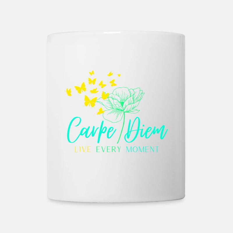 Carpe Diem LIVE EVERY MOMENT - Tasse - Weiß
