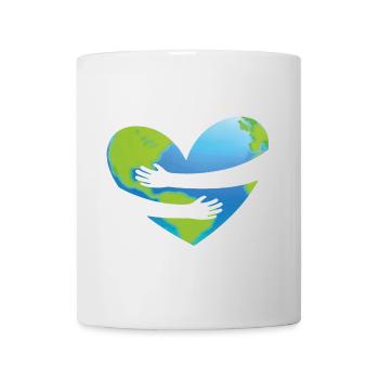 Earth Day - Herz Umarmung - Tasse - Weiß - Vorne