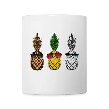 3 freunde ananas 80s sonnenbrille sommer cool lol - Tasse - Weiß - Vorne