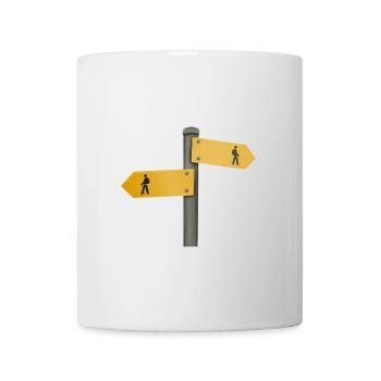 Hiking sign signpost signpost - Mug - white - Front