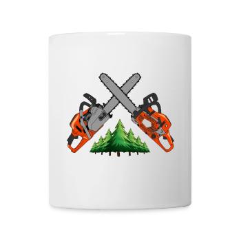 Tronçonneuse - Forêt verte - Mug blanc - blanc - Devant