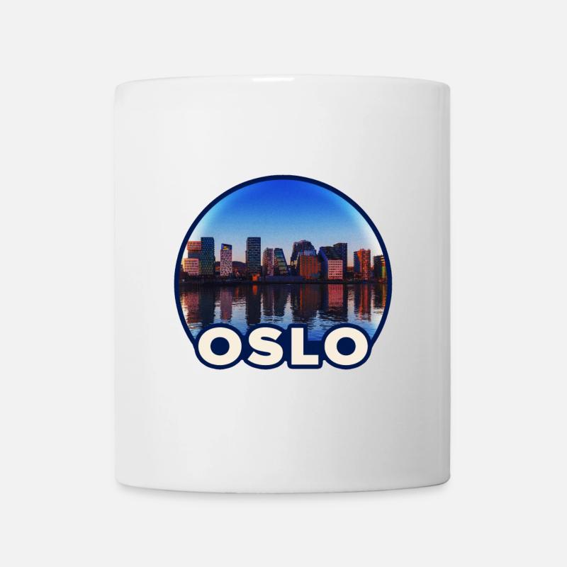 Reflet de la ligne d’horizon d’Oslo - Mug blanc - blanc