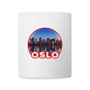 Oslo Skyline Round Logo - Mug - white - Front