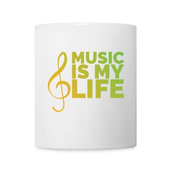 music is my life music Musician Piano GItarre Logo - Mug - white - Front