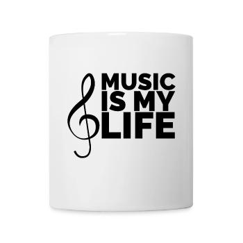 La musique est ma vie Logo du musicien Symbole Clé - Mug blanc - blanc - Devant