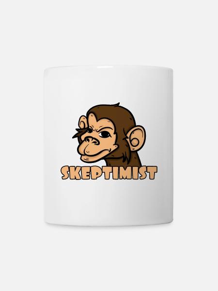 Skeptiker Affe - Skeptimist - Tasse - Weiß