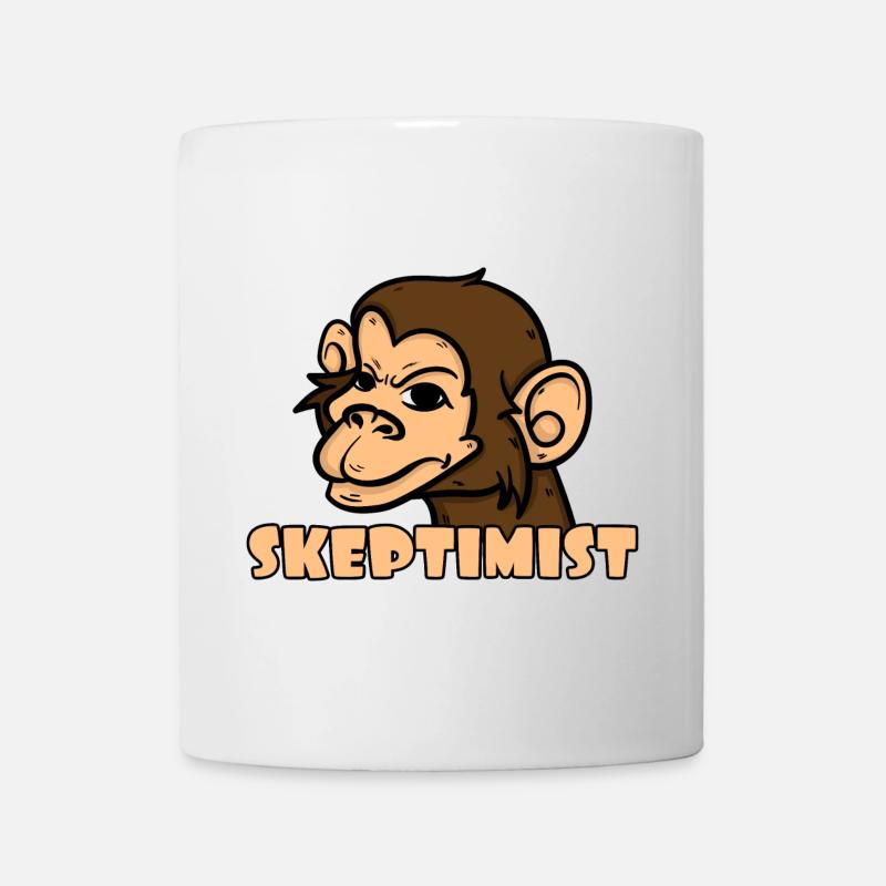 Skeptiker Affe - Skeptimist - Tasse - Weiß